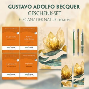 Buchcover Gustavo Adolfo Bécquer Geschenkset - 4 Bücher (mit Audio-Online) + Eleganz der Natur Schreibset Premium | Gustavo Adolfo Bécquer | EAN 9783991680055 | ISBN 3-99168-005-X | ISBN 978-3-99168-005-5