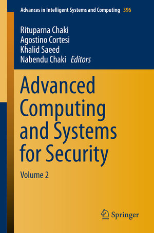 Buchcover Advanced Computing and Systems for Security | EAN 9788132226512 | ISBN 81-322-2651-8 | ISBN 978-81-322-2651-2