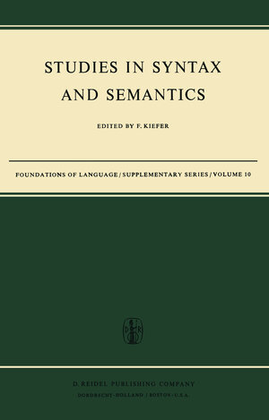 Buchcover Studies in Syntax and Semantics | EAN 9789027705976 | ISBN 90-277-0597-6 | ISBN 978-90-277-0597-6