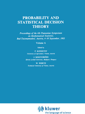 Buchcover Probability and Statistical Decision Theory  | EAN 9789027720894 | ISBN 90-277-2089-4 | ISBN 978-90-277-2089-4