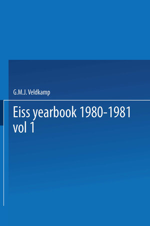 Buchcover EISS Yearbook 1980–1981 Part I / Annuaire EISS 1980–1981 Partie I  | EAN 9789031201662 | ISBN 90-312-0166-9 | ISBN 978-90-312-0166-2
