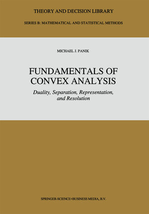 Buchcover Fundamentals of Convex Analysis | M.J. Panik | EAN 9789048142712 | ISBN 90-481-4271-7 | ISBN 978-90-481-4271-2