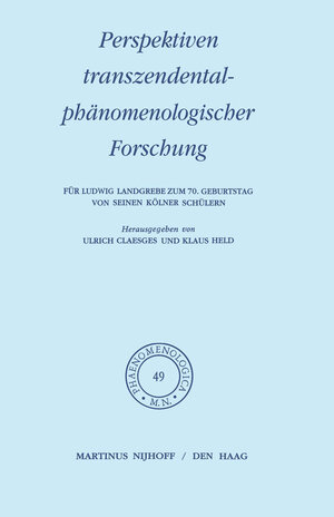 Buchcover Perspektiven transzendentalphänomenologischer Forschung  | EAN 9789401028158 | ISBN 94-010-2815-X | ISBN 978-94-010-2815-8