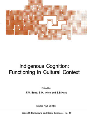 Buchcover Indigenous Cognition: Functioning in Cultural Context | EAN 9789401077491 | ISBN 94-010-7749-5 | ISBN 978-94-010-7749-1