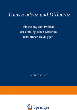 Buchcover Transzendenz und Differenz | Alb. Rosales | EAN 9789401099196 | ISBN 94-010-9919-7 | ISBN 978-94-010-9919-6