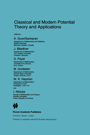 Buchcover Classical and Modern Potential Theory and Applications | EAN 9789401111386 | ISBN 94-011-1138-3 | ISBN 978-94-011-1138-6