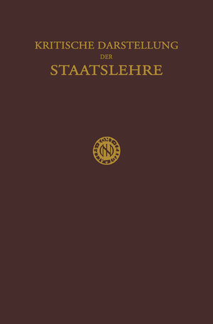 Buchcover Kritische Darstellung der Staatslehre | H. Krabbe | EAN 9789401507455 | ISBN 94-015-0745-7 | ISBN 978-94-015-0745-5