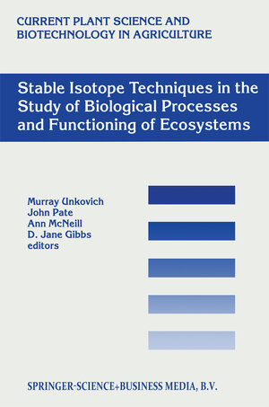 Buchcover Stable Isotope Techniques in the Study of Biological Processes and Functioning of Ecosystems  | EAN 9789401598415 | ISBN 94-015-9841-X | ISBN 978-94-015-9841-5