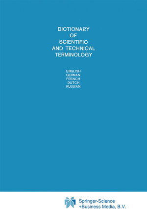 Buchcover Dictionary of Scientific and Technical Terminology | EAN 9789401712552 | ISBN 94-017-1255-7 | ISBN 978-94-017-1255-2