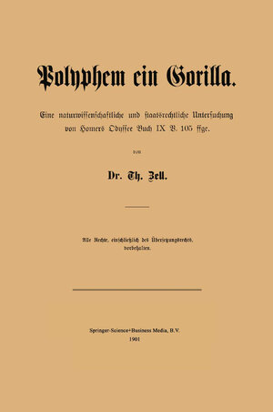 Buchcover Polyphem ein Gorilla | T. Zell | EAN 9789401764865 | ISBN 94-017-6486-7 | ISBN 978-94-017-6486-5