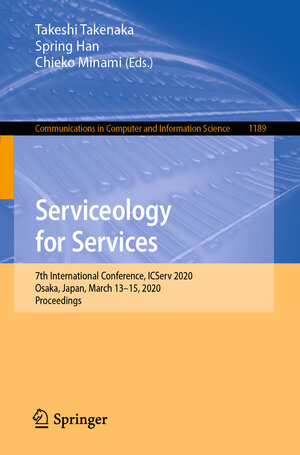 Buchcover Serviceology for Services  | EAN 9789811531187 | ISBN 981-15-3118-8 | ISBN 978-981-15-3118-7