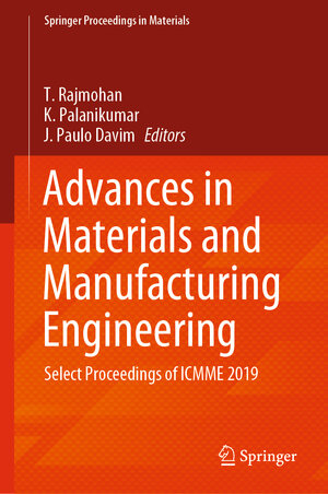 Buchcover Advances in Materials and Manufacturing Engineering | EAN 9789811562662 | ISBN 981-15-6266-0 | ISBN 978-981-15-6266-2