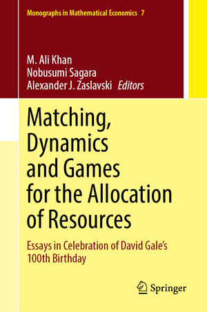 Buchcover Matching, Dynamics and Games for the Allocation of Resources | EAN 9789819666614 | ISBN 981-9666-61-9 | ISBN 978-981-9666-61-4