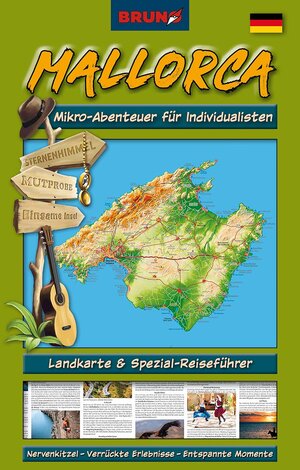 Buchcover BRUNO Mallorca Landkarte und Reiseführer: Mikro-Abenteuer für Individualisten | Sternberg Christiane | EAN 9789925740123 | ISBN 9925-7401-2-6 | ISBN 978-9925-7401-2-3