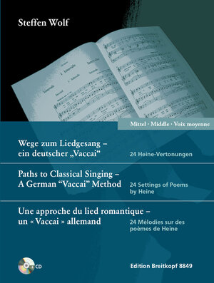 Buchcover Wege zum Liedgesang - mittlere Stimme | Steffen Wolf | EAN 9790004184394 | ISBN 979-000418439-4 | ISBN 979-000418439-4