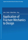 Buchcover Application of Fracture Mechanics to Design