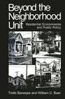Buchcover Beyond the Neighborhood Unit