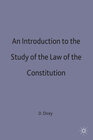 Buchcover An Introduction to the Study of the Law of the Constitution