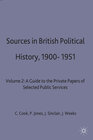 Buchcover Sources in British Political History, 1900-1951