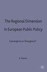 Buchcover The Regional Dimension in European Public Policy