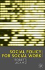 Buchcover Social Policy for Social Work