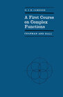 Buchcover A First Course on Complex Functions