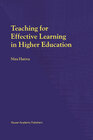 Buchcover Teaching for Effective Learning in Higher Education