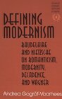 Buchcover Defining Modernism