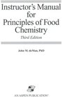Buchcover Instructor's Manual For Principles of Food Chemistry