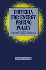 Buchcover Criteria for Energy Pricing Policy