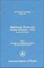 Buchcover High-Energy Physics and Nuclear Structure 1975