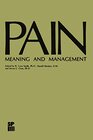 Buchcover Pain: Meaning and Management