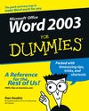 Buchcover Word 2003 For Dummies