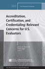 Buchcover Accreditation, Certification, and Credentialing