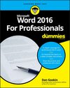 Buchcover Word 2016 For Professionals For Dummies