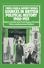 Buchcover Sources In British Political History, 1900-1951