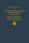 Buchcover Logische Untersuchungen Ergänzungsband Erster Teil