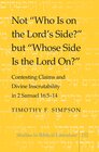 Buchcover Not «Who Is on the Lord's Side?» but «Whose Side Is the Lord On?»