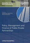 Buchcover Policy, Management and Finance of Public-Private Partnerships