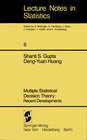 Buchcover Multiple Statistical Decision Theory: Recent Developments