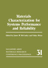 Buchcover Materials Characterization for Systems Performance and Reliability