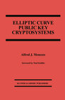 Buchcover Elliptic Curve Public Key Cryptosystems