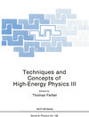 Buchcover Techniques and Concepts of High-Energy Physics III