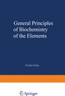Buchcover General Principles of Biochemistry of the Elements