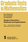 Buchcover Modern Geometry - Methods and Applications: Part I. The Geometry of Surfaces, Transformation Groups, and Fields (Graduat