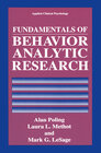 Buchcover Fundamentals of Behavior Analytic Research