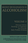 Buchcover Recent Developments in Alcoholism