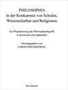 Buchcover PHILOSOPHIA in der Konkurrenz von Schulen, Wissenschaften und Religionen