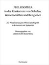 Buchcover PHILOSOPHIA in der Konkurrenz von Schulen, Wissenschaften und Religionen