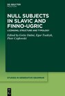 Buchcover Null Subjects in Slavic and Finno-Ugric